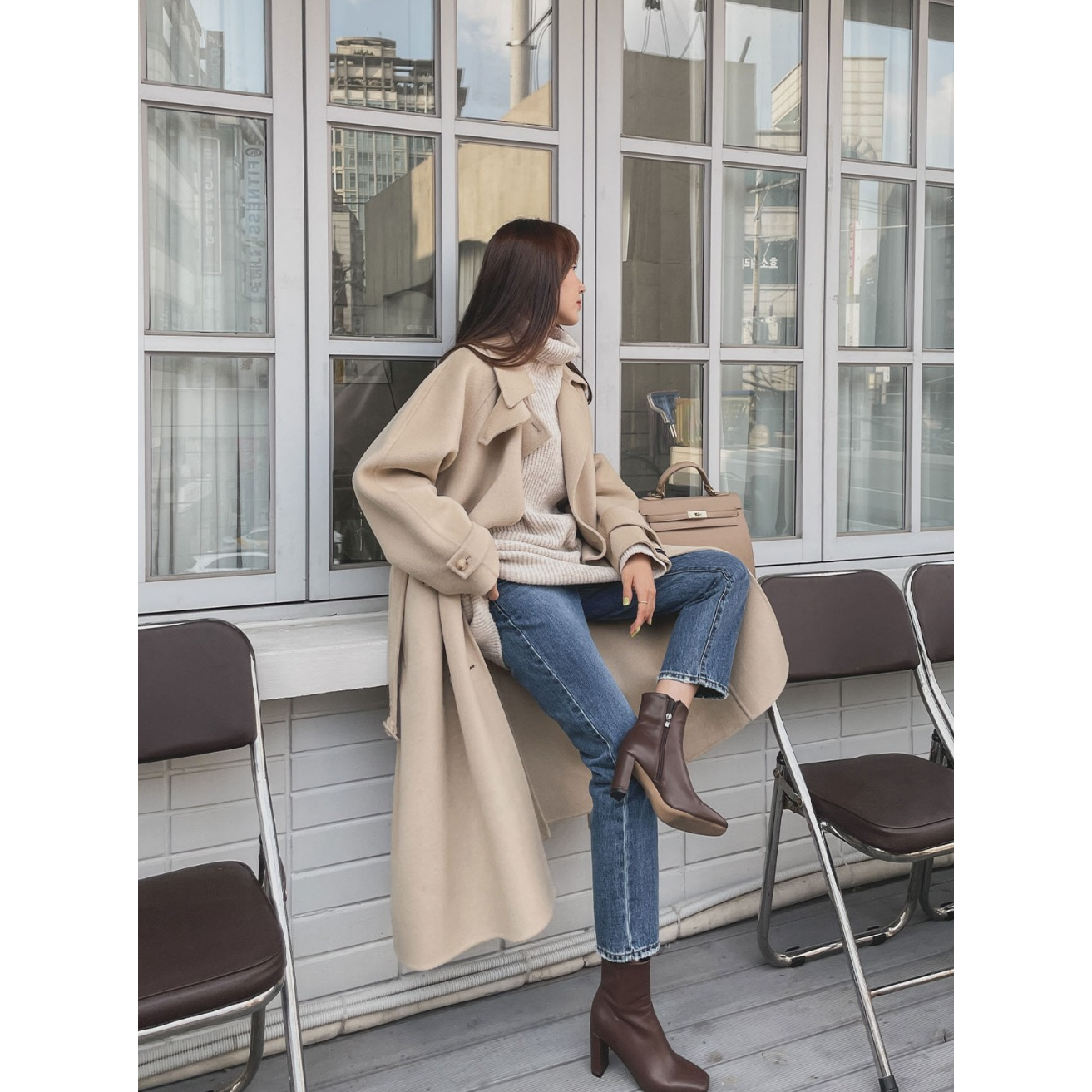 Wool Belt Long Coat