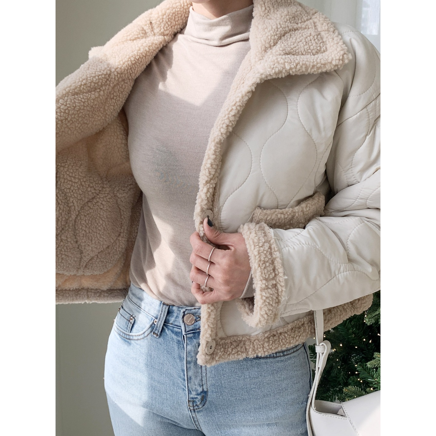 Fleece Collar Padded Jacket