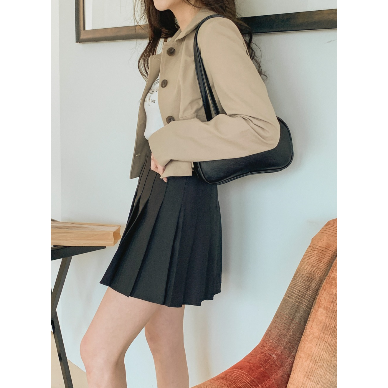 Crop Pocket Button Jacket
