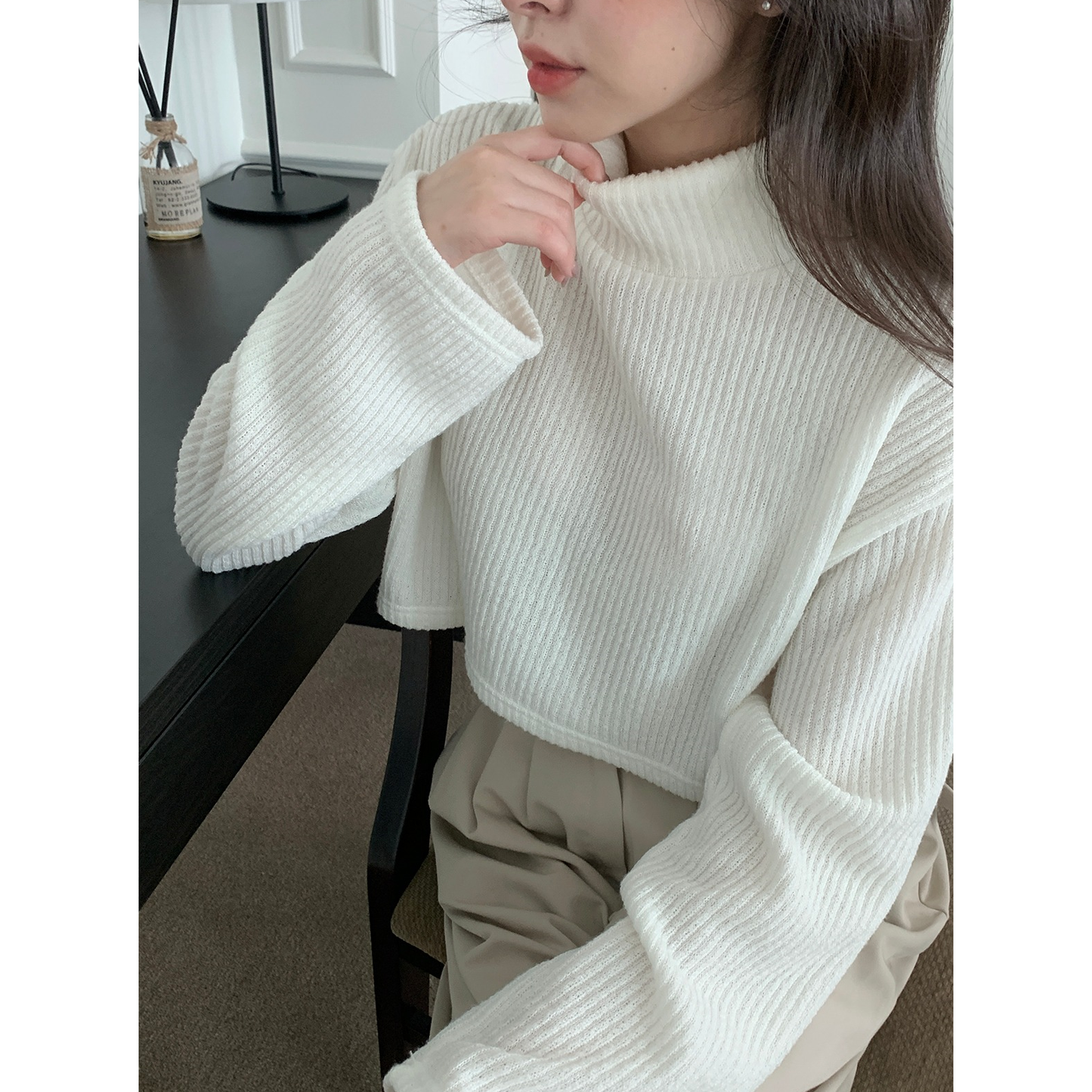 Turtleneck Crop T-Shirts