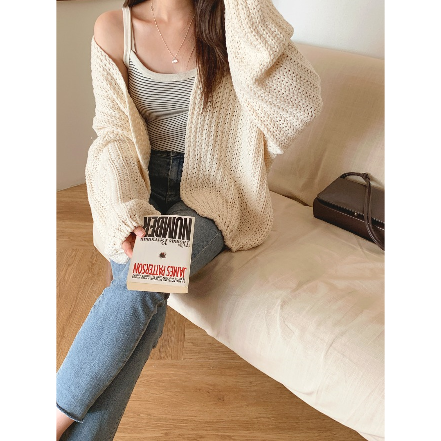 Loose Fit Twisted Cardigan
