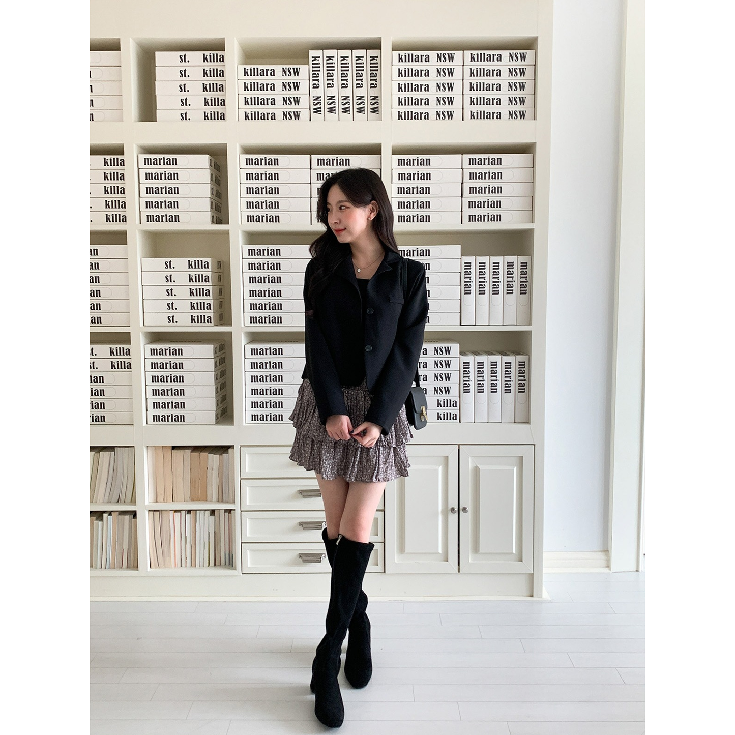 Long Sleeve Button Crop Jacket
