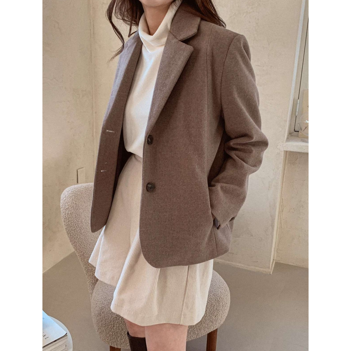 Basic Button Short Jacket – Pink Goat