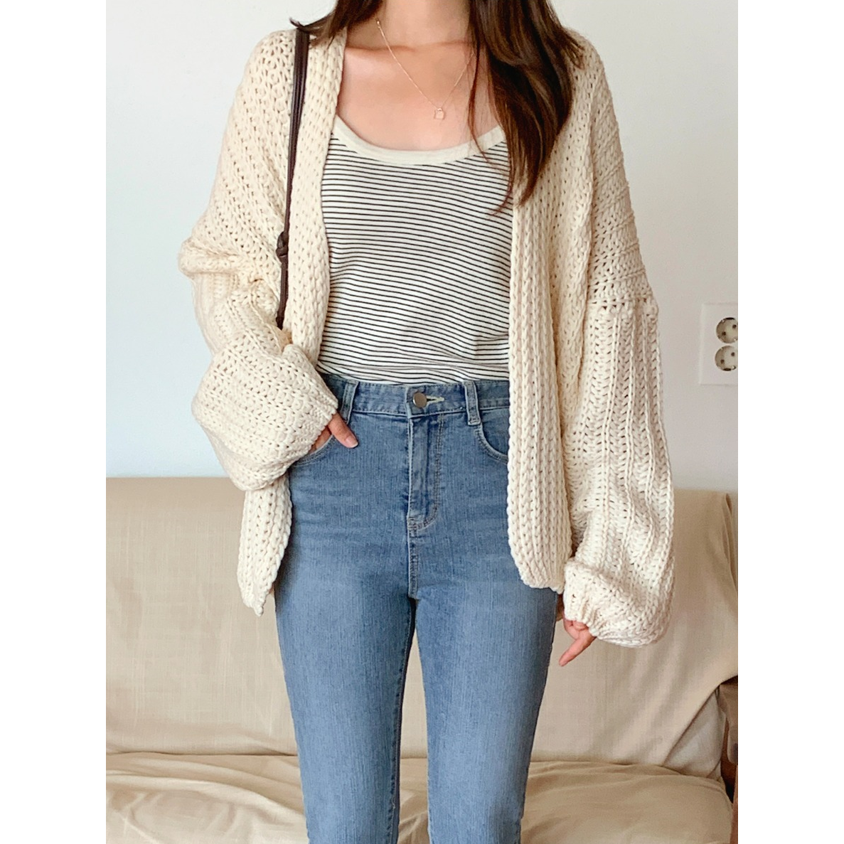 Loose Fit Twisted Cardigan