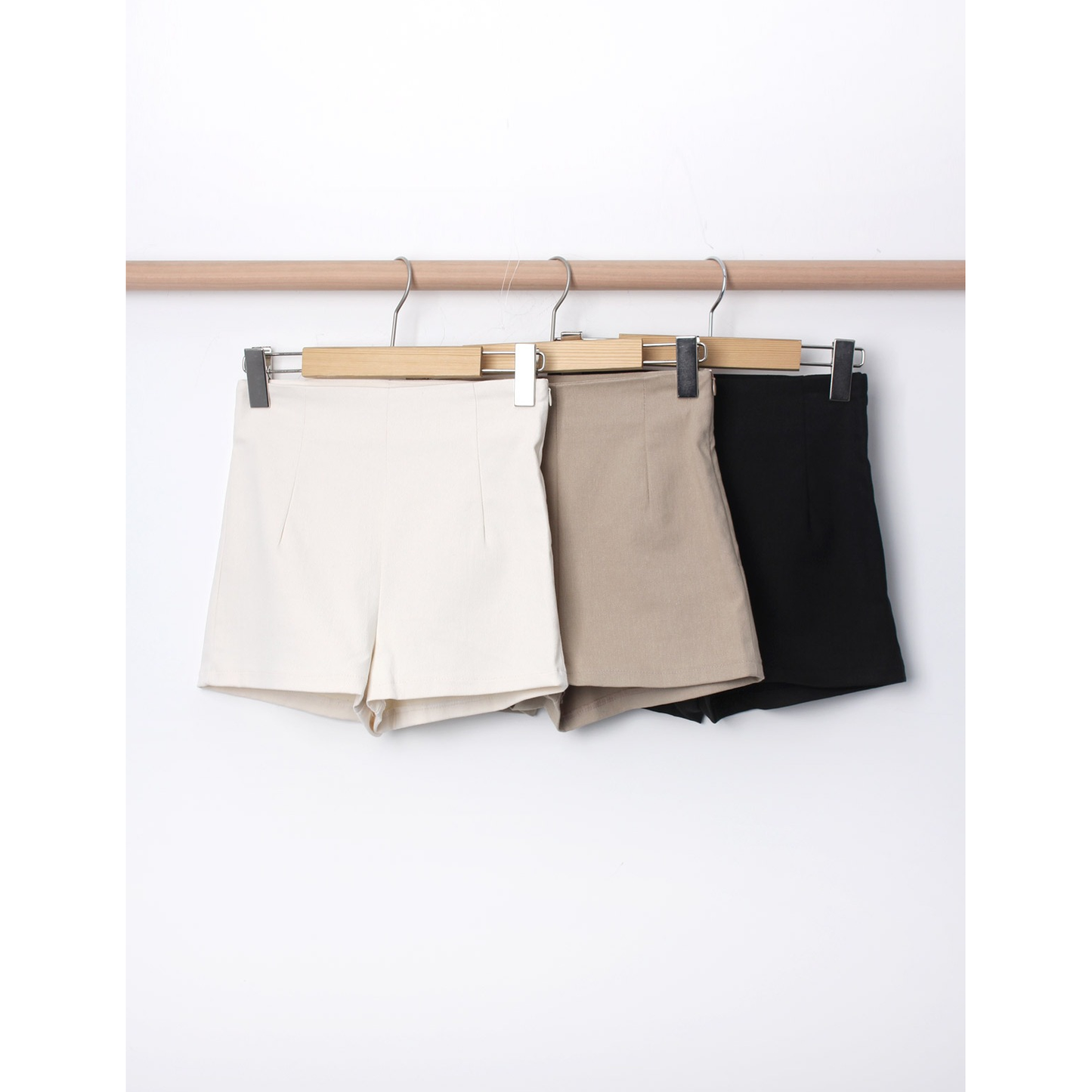 Zipped Cotton Short Pants