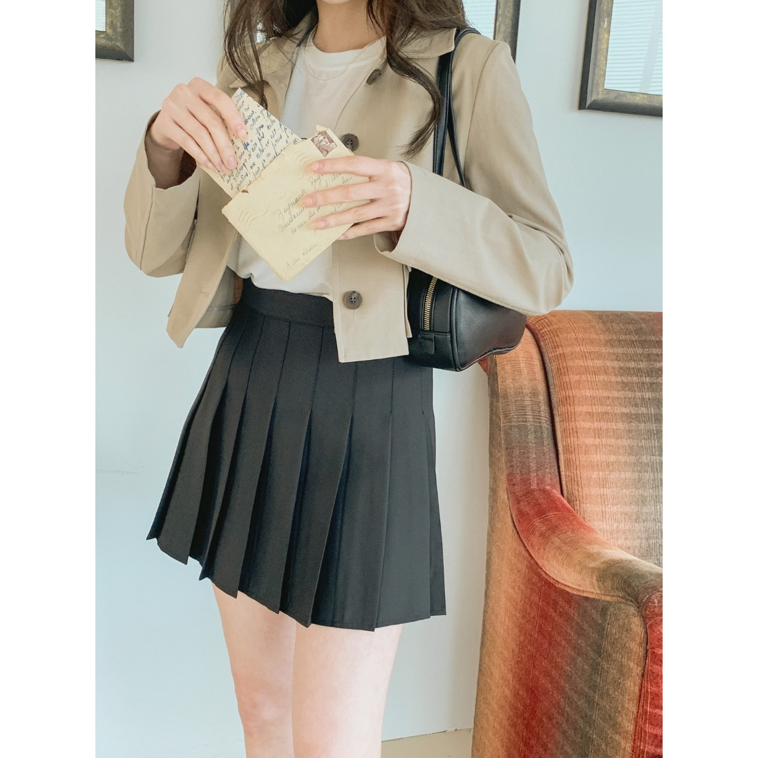 Crop Pocket Button Jacket